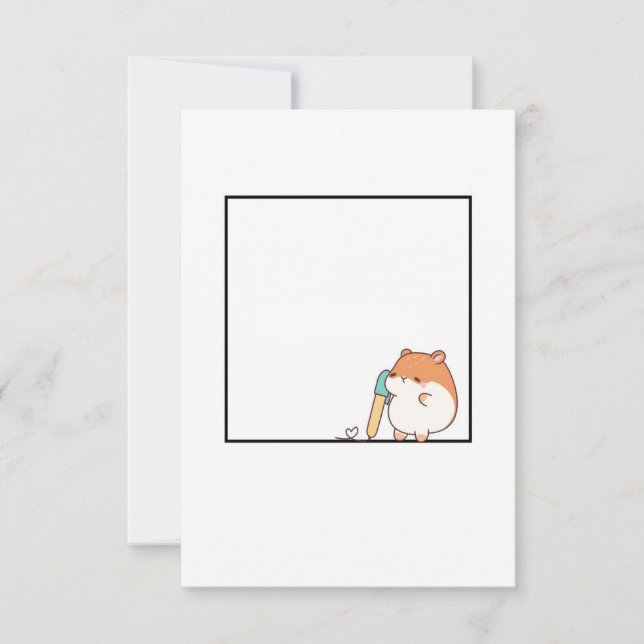 Cartão De Agradecimento Hamster, tema de hamster fofo (Frente)
