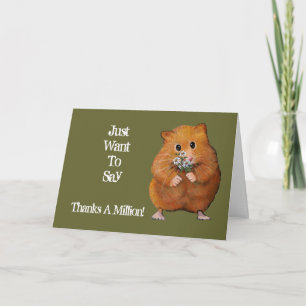Cartão De Agradecimento Hamster, Visitas: Obrigado Milhão: Trabalho de art