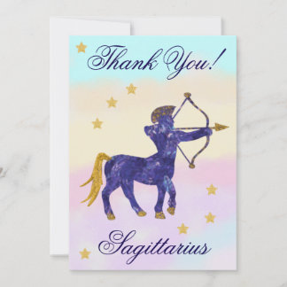 Cartão De Agradecimento Hand-Painted Sagittarius Birthday Thank You