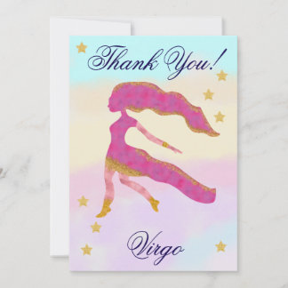 Cartão De Agradecimento Hand-Painted Virgo Birthday Thank You