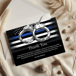 Cartão De Agradecimento Handcuffs American Flag Police Graduation