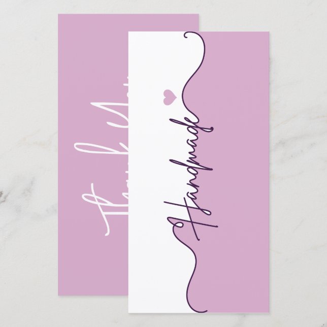 Cartão De Agradecimento Handmade With Love Floral Small Business Packaging (Frente/Verso)