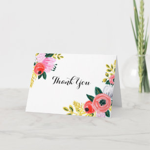 Cartão De Agradecimento Handpainted Floral Thank you card