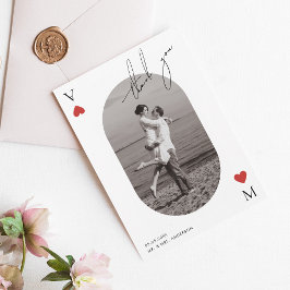 Cartão De Agradecimento Handwriting Script Casino Vegas Wedding