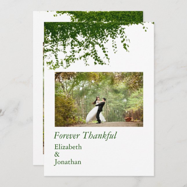 Cartão De Agradecimento Hanging Ivy Greenery Wedding (Frente/Verso)