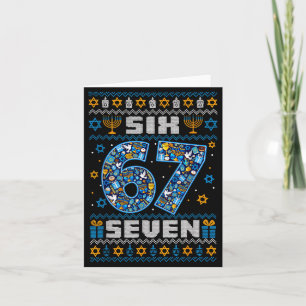 Cartão De Agradecimento Hanukkah 67 Seis Sete Menino Menina Crianças 67 Me