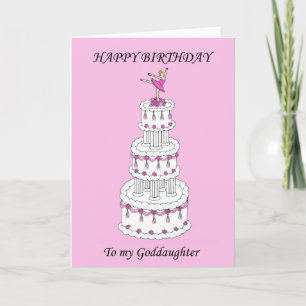 Cartão De Agradecimento Happy Birthday Goddaughter Ballet Dancer