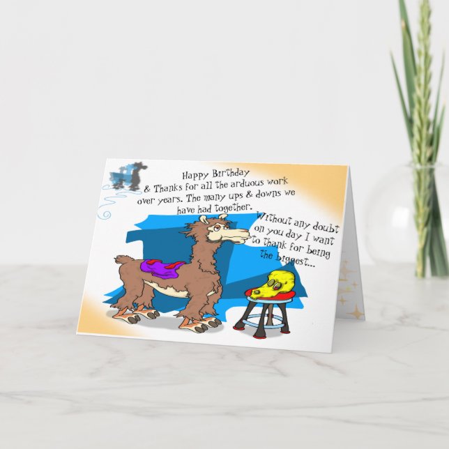 Cartão De Agradecimento Happy Birthday llama (Frente)