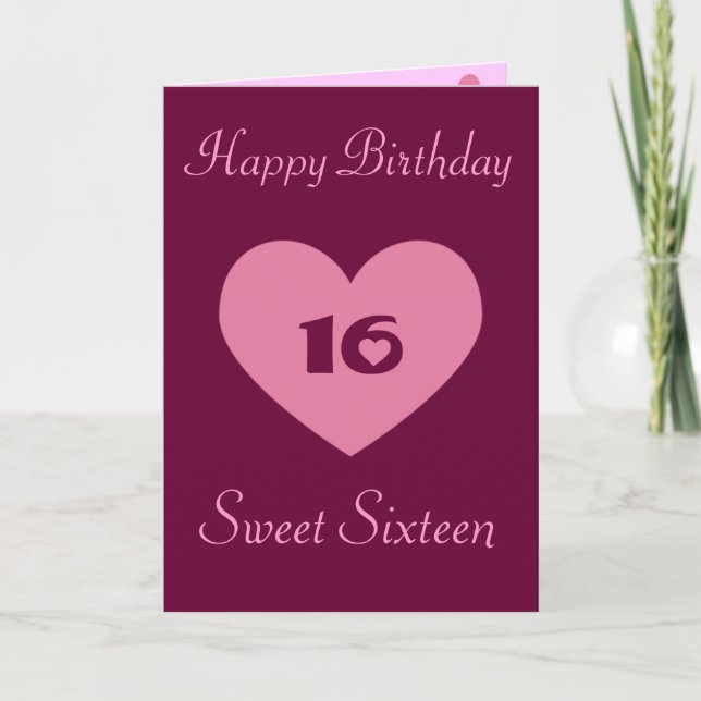 Cartão De Agradecimento Happy Birthday Sweet Sixteen (Frente)