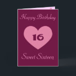 Cartão De Agradecimento Happy Birthday Sweet Sixteen<br><div class="desc">A sweet sixteen birthday card for that young lady that will always be your little girl. <3</div>