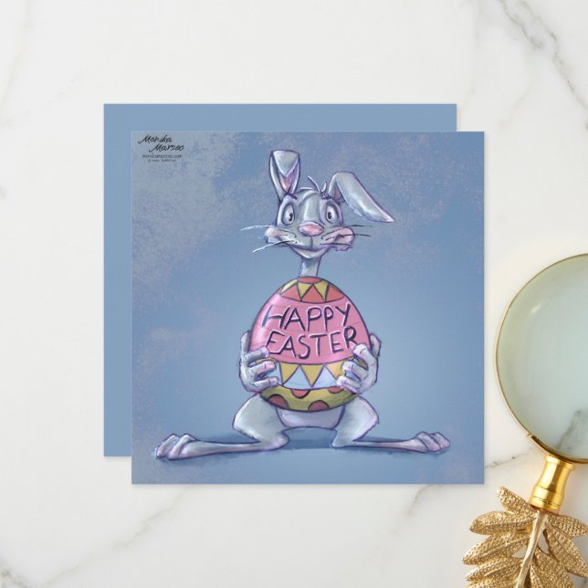 Cartão De Agradecimento Happy Easter Bunny (Frente/Verso In Situ)