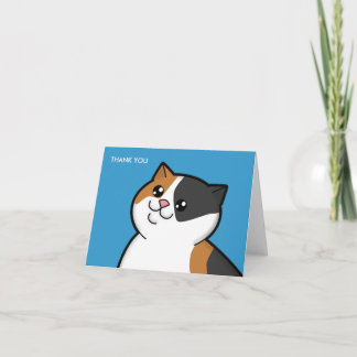Cartão De Agradecimento Happy Fat Calico Cat Thank You Note Cards