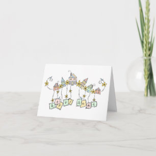 Cartão De Agradecimento Happy Home Doodles, Housewarming Card