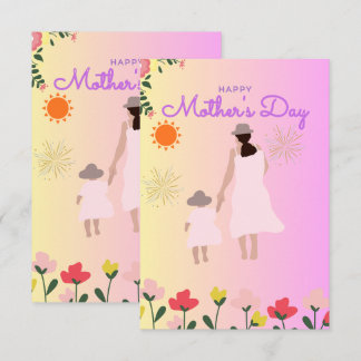 Cartão De Agradecimento Happy Mother’s Day Silhouette Card – Mom & Child F