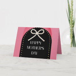 Cartão De Agradecimento Happy Mother's Day Card Pink Gold Black 