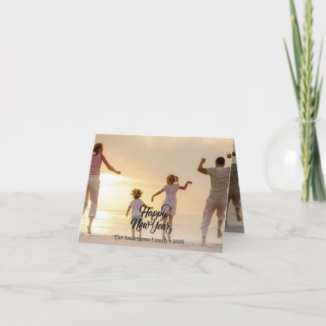 Cartão De Agradecimento Happy New Year Card – Best Wishes for the Year Ahe (Frente)