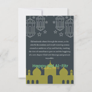 Cartão De Agradecimento Happy Ramadan Eid Al-Fitr Card