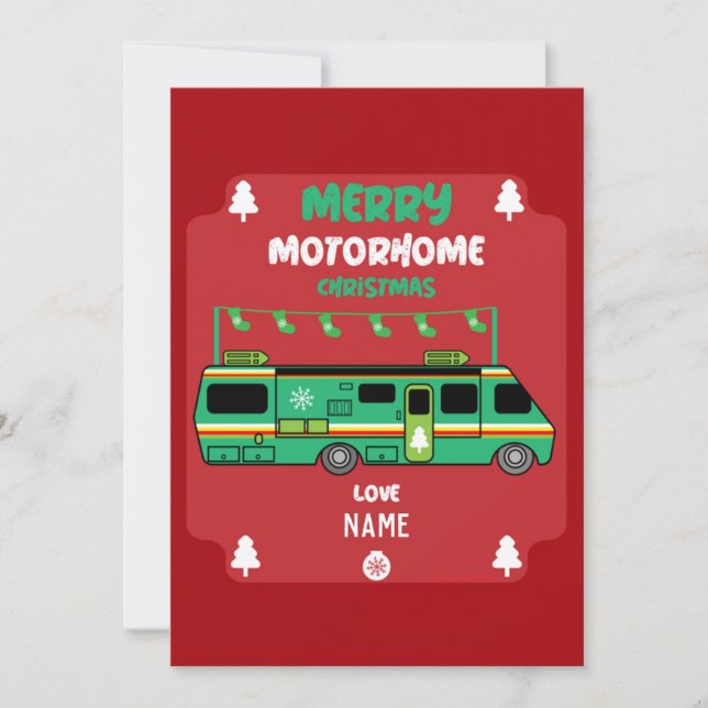 Cartão De Agradecimento Happy RV Motorhom Xmas (Frente)