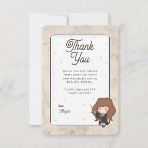Cartão De Agradecimento Harry Potter Chibi Hermione Mago Aniversário