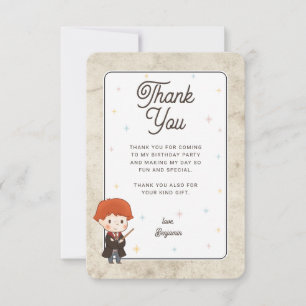 Cartão De Agradecimento Harry Potter Chibi Ron Weasley Mago Aniversário