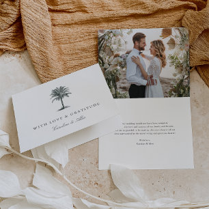 Cartão De Agradecimento Havana Palm Vintage Palm Tree Wedding Photo