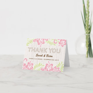 Cartão De Agradecimento Hawaiian Hibiscus Flowers Wedding Thank You Card