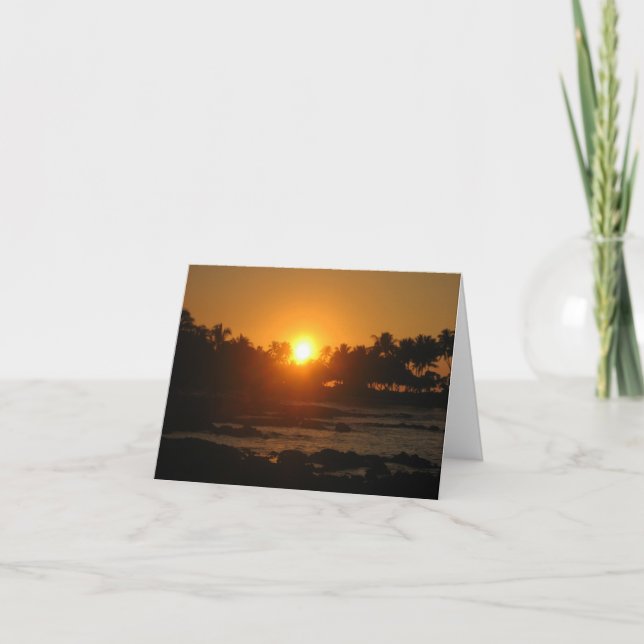 Cartão De Agradecimento Hawaiian Sunset Thank You Card (Frente)