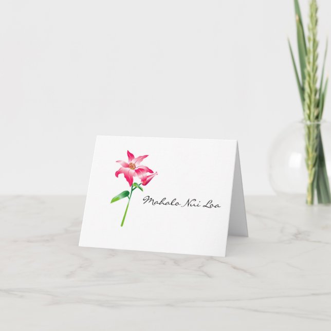 Cartão De Agradecimento Hawaiian Thank You Card (Frente)