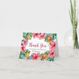 Cartão De Agradecimento Hawaiian Tropical Bridal Shower