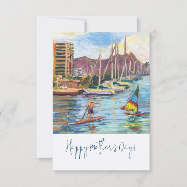 Cartão De Agradecimento Hawaiian View do Magic Island card (Frente)