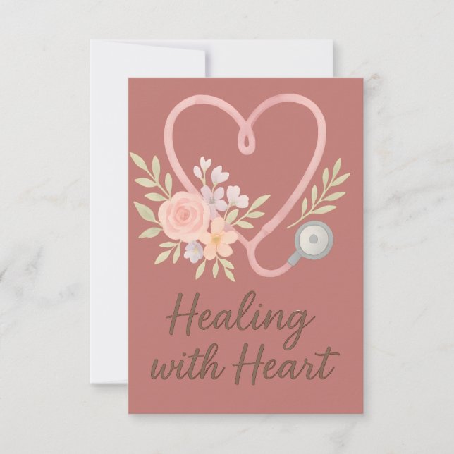 Cartão De Agradecimento Healing with heart  (Frente)