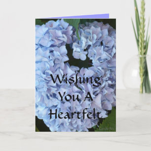 Cartão De Agradecimento Heart-Shaped Blue Hydrangea