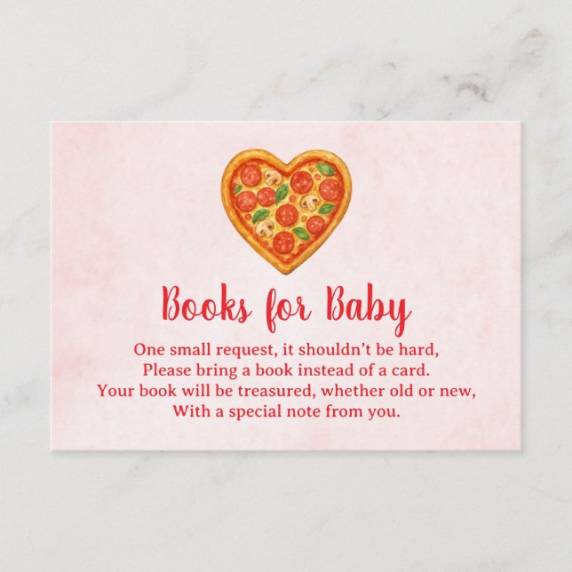 Cartão De Agradecimento Heart Shaped Pizza Books for Baby Card | Red Check (Frente)