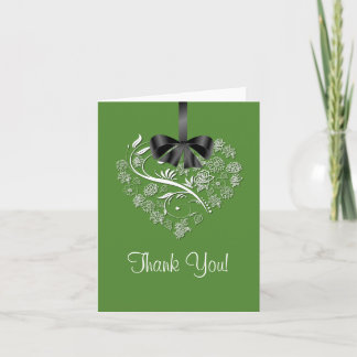 Cartão De Agradecimento Heartfelt Thank You Card - fresh cut grass green