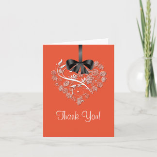Cartão De Agradecimento Heartfelt Thank You Card - tangerine