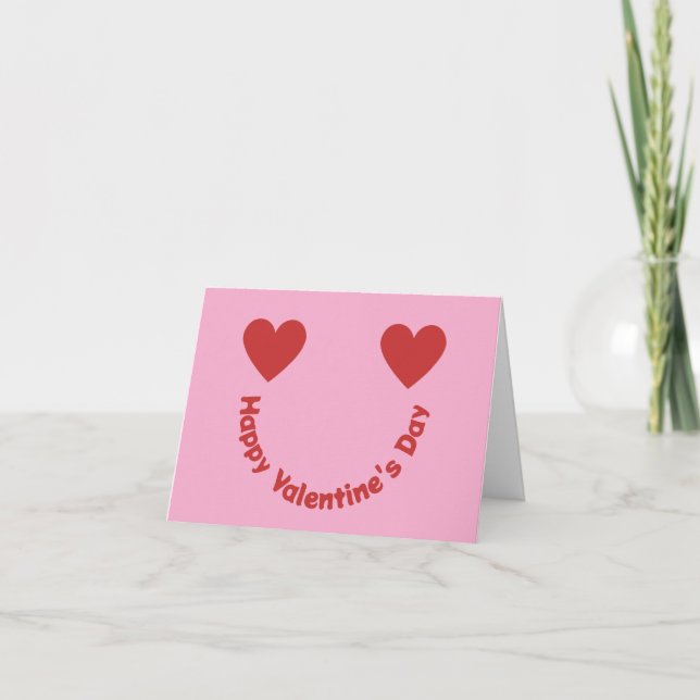 Cartão De Agradecimento Hearts Smile Happy Valentine's Day Message (Frente)