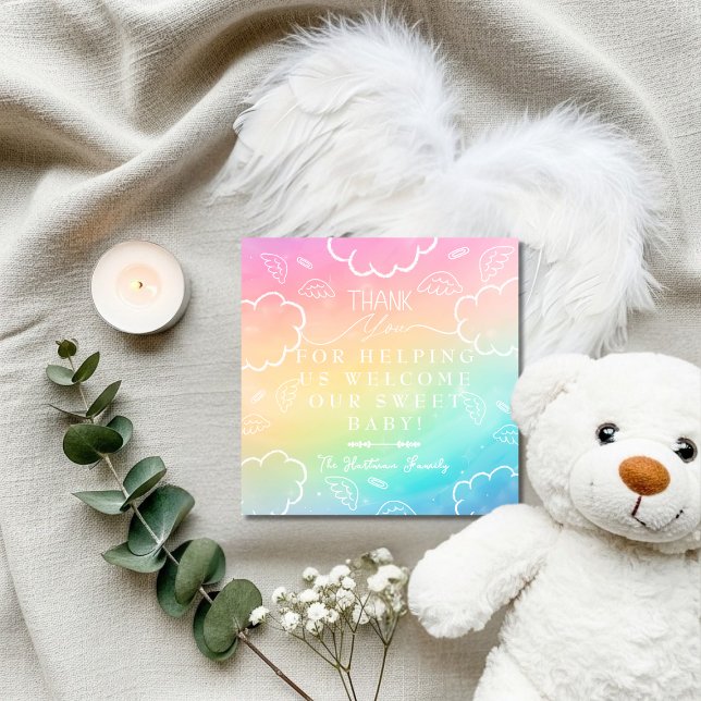 Cartão De Agradecimento Heavenly Rainbow  Labor & Delivery NICU Hospital   (Heavenly Rainbow Labor & Delivery NICU Hospital Thank You Card)