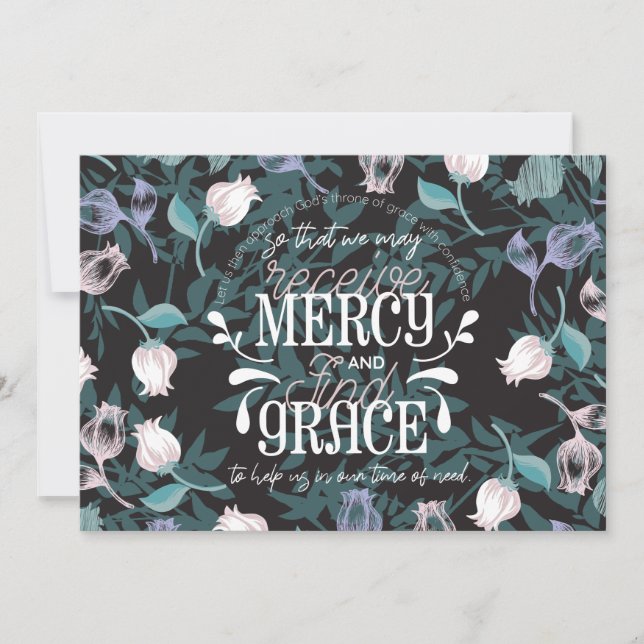 Cartão De Agradecimento Hebraico 4:16 cita preto (Frente)