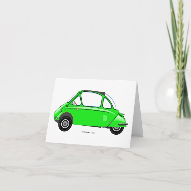 Cartão De Agradecimento Heinkel Trogan Bubble car greeting card. (Frente)