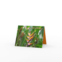 Heliconia Birthday Card
