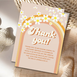 Cartão De Agradecimento  Hello Baby - Retro Groovy Baby Shower