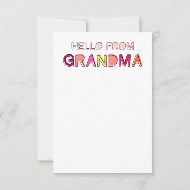 Cartão De Agradecimento Hello from Grandma Notecards (Frente)