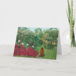 Cartão De Agradecimento Henri Rousseau - Floresta Tropical com Macacos
