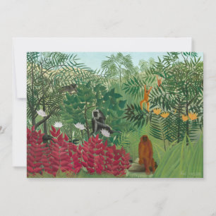 Cartão De Agradecimento Henri Rousseau - Floresta Tropical com Macacos