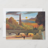 Henri Rousseau - Torre Seine e Eiffel em Sunset