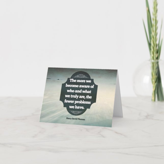 Cartão De Agradecimento Henry David Thoreau Citação Inspiracional "Conscie (Frente)
