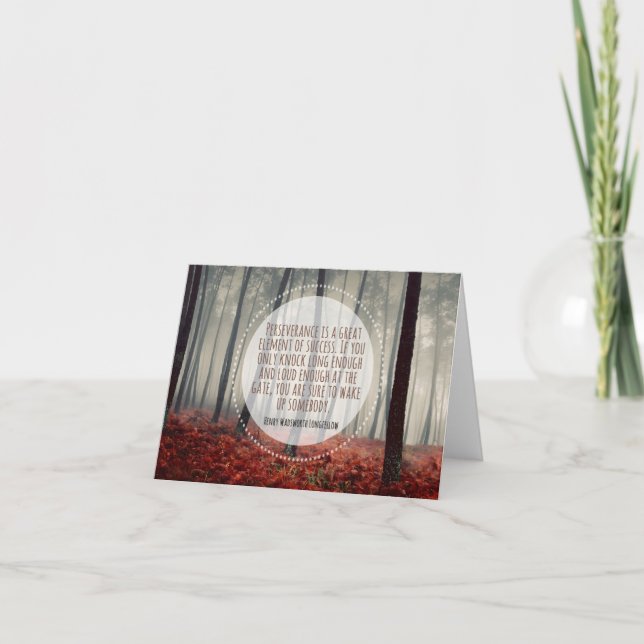 Cartão De Agradecimento Henry Longfellow Inspirational Cote Perseverança (Frente)