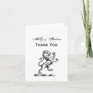 Cartão De Agradecimento Heraldic Lion Crest Emblem