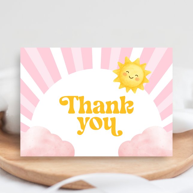 Cartão De Agradecimento Here Comes the Sun Baby Shower (Sunshine Baby Shower Thank You Card)