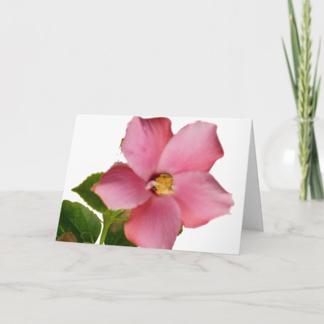 Cartão De Agradecimento Hibiscus Thank You Card in French (Frente)